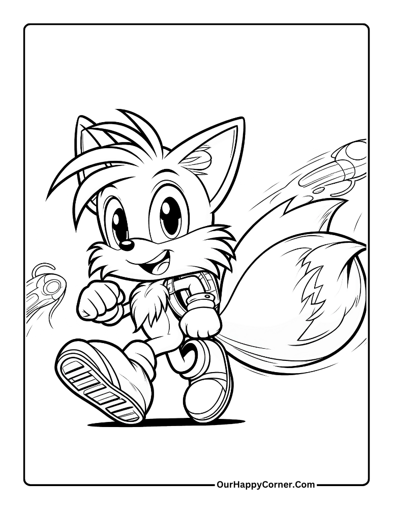 Sonic's Friend Tails Coloring Page