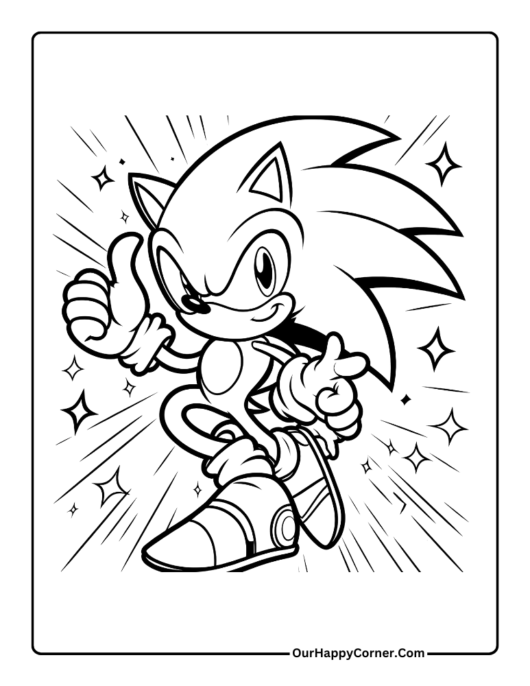 Sonic Coloring Page