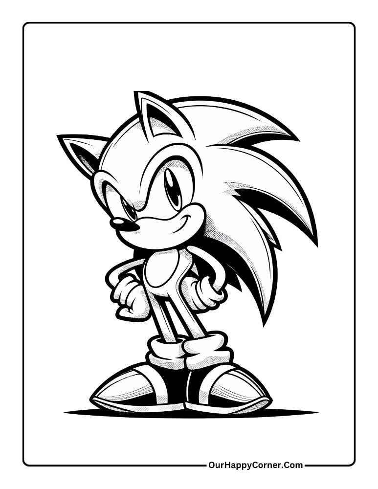 Sonic the Hedghog Coloring Page