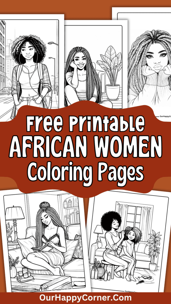 Printable African women coloring pages