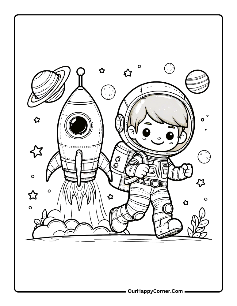 Astronaut boy in space 