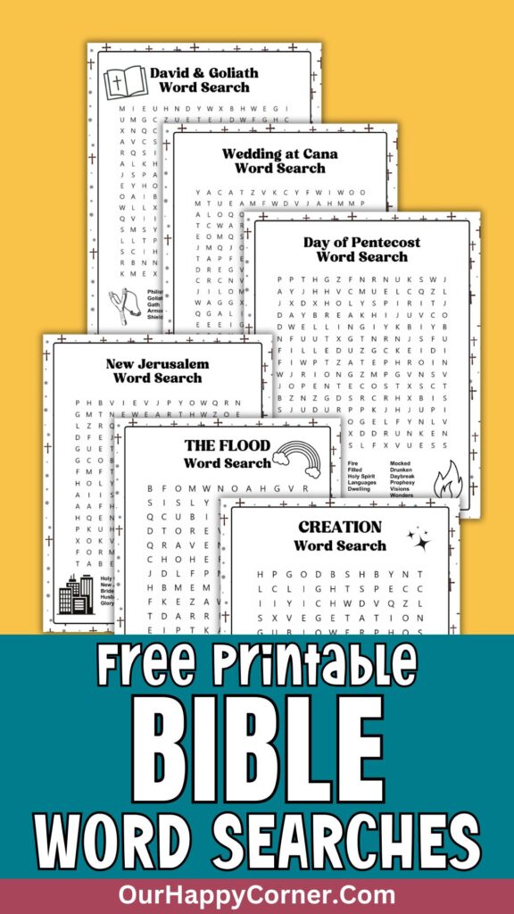 9 Bible Word Search Puzzles of Popular Bible Stories Free Printable