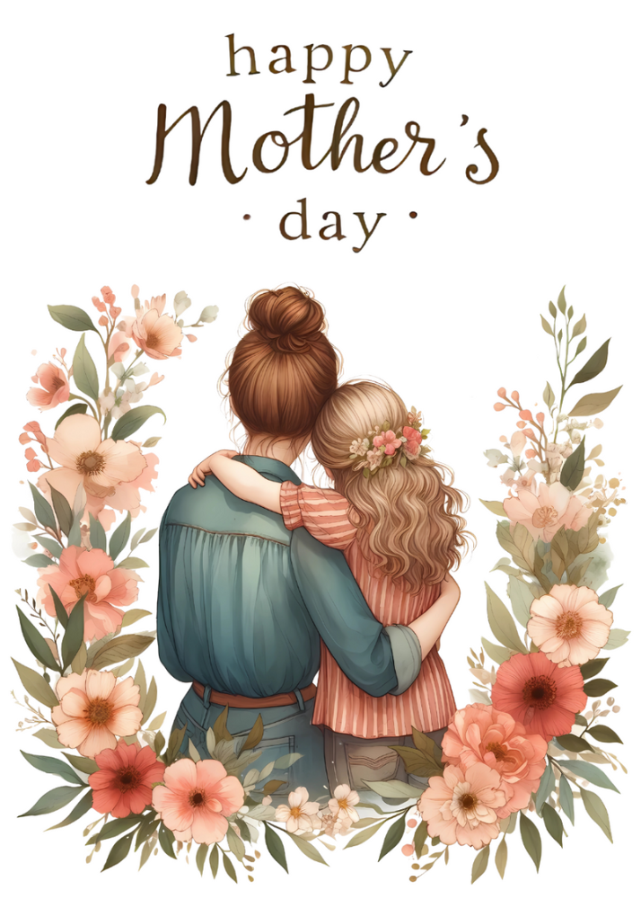 Mother's Day Card of Mother and Daughter