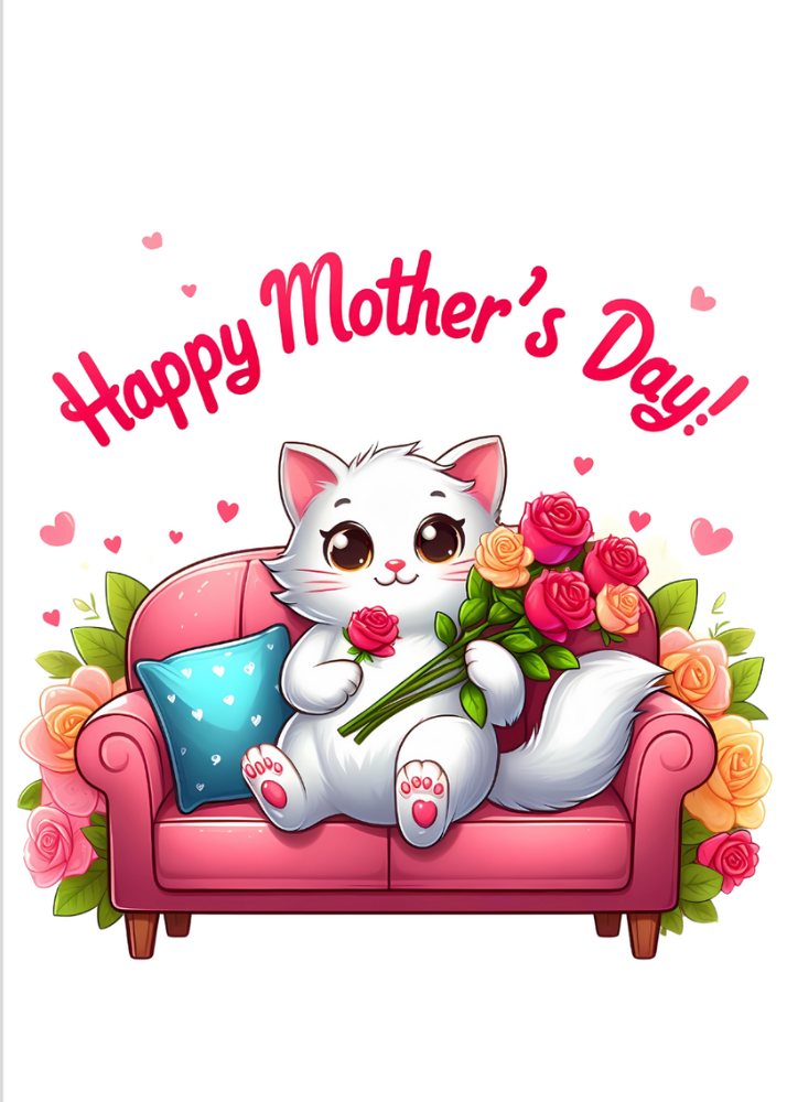 Cute Cat with a Mother's Day Wish