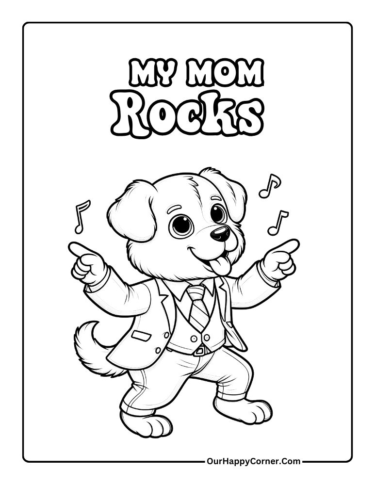 Dancing Dog with My Mom Rocks message
