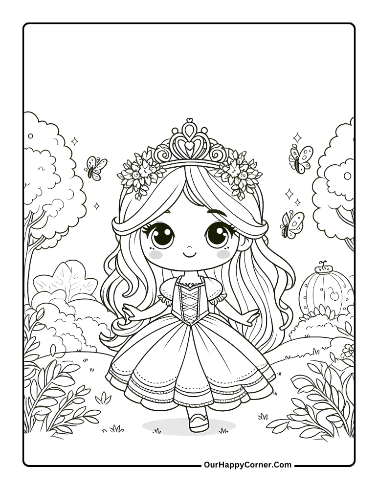 Princess walking through the forest