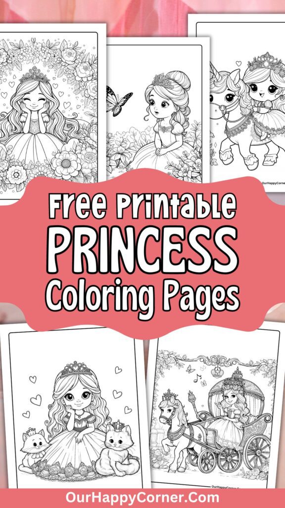 Princess Coloring Pages Free Printable Set