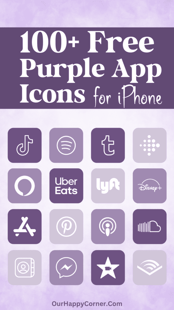 100 Free Aesthetic Purple App Icons