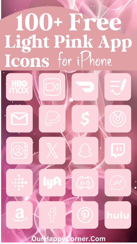 Light pink app iPhone icons