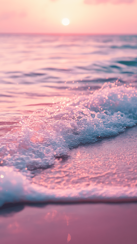 light pink beach phone wallpaper