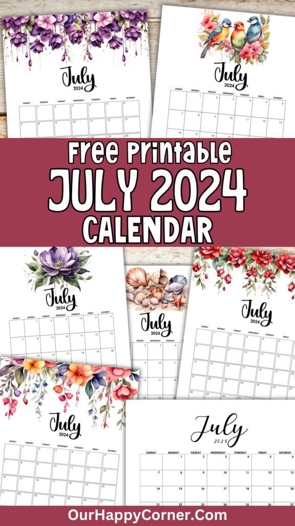2024 July Monthly Calendar Free Printable