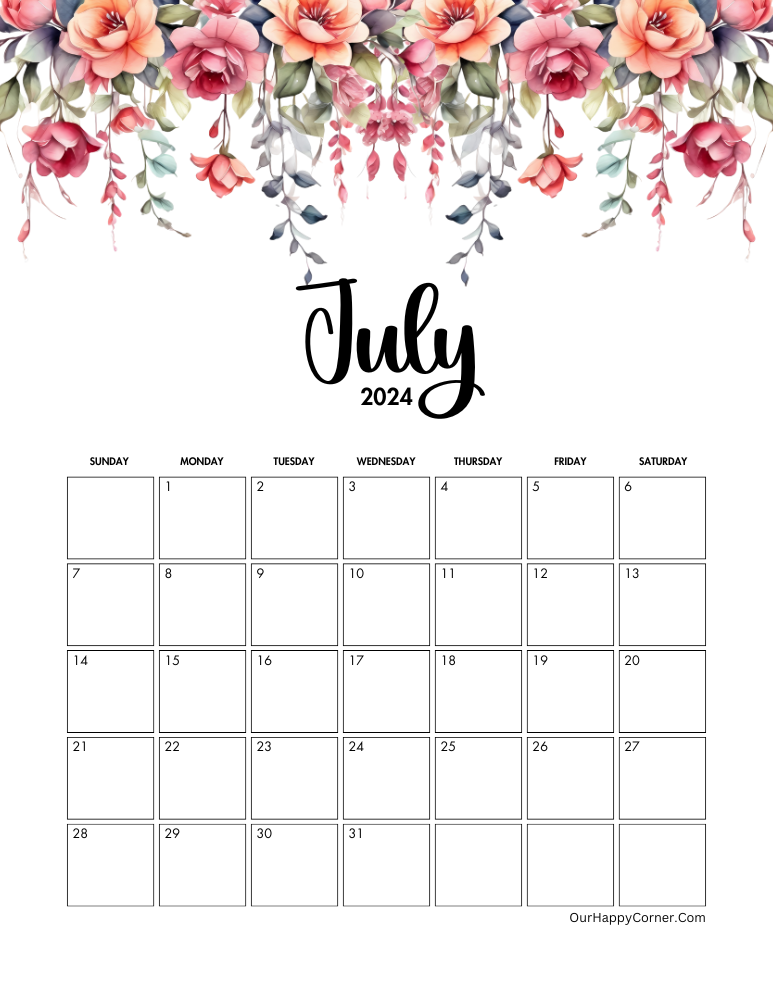 july calendar 2024 printable