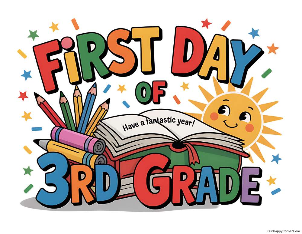 3rd grade first day of school sign