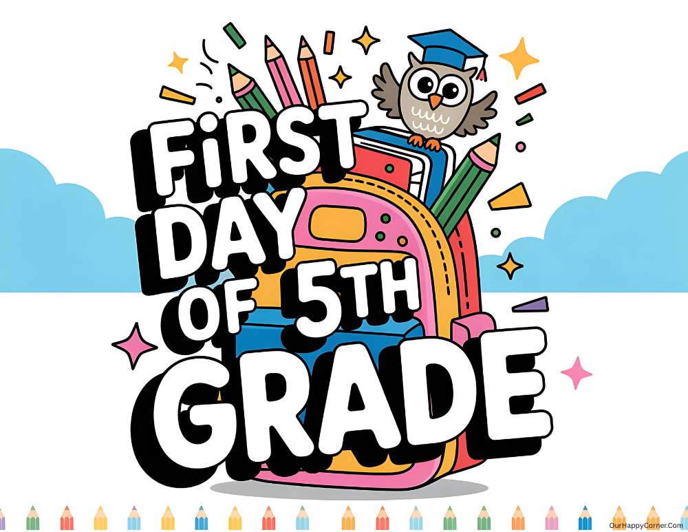 5th grade first day of school sign