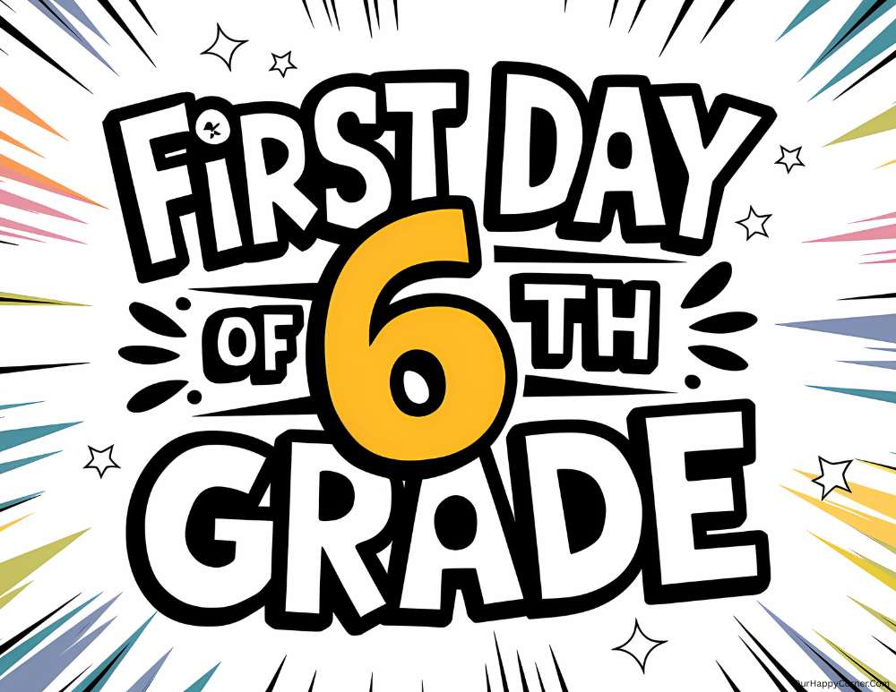 6th grade first day of school sign
