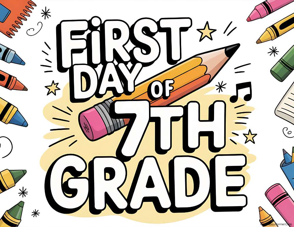 7th grade first day of school sign