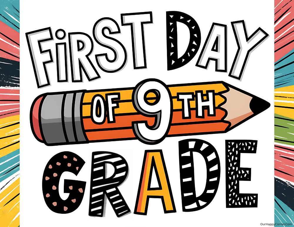 9th grade first day of school sign