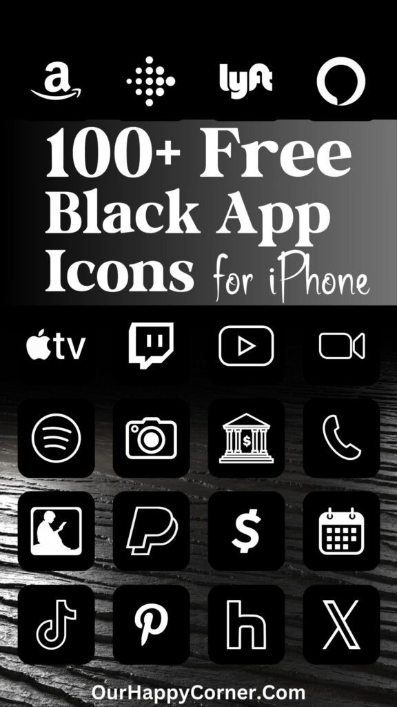 Black app icons for your phone