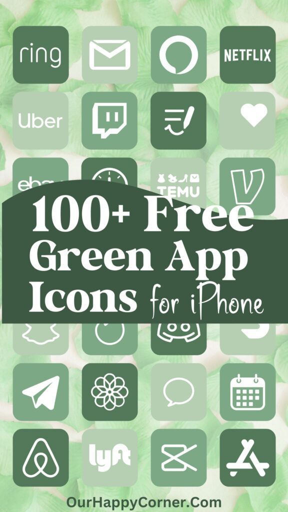 100+ Free aesthetic green app icons for your phone in three shades of green