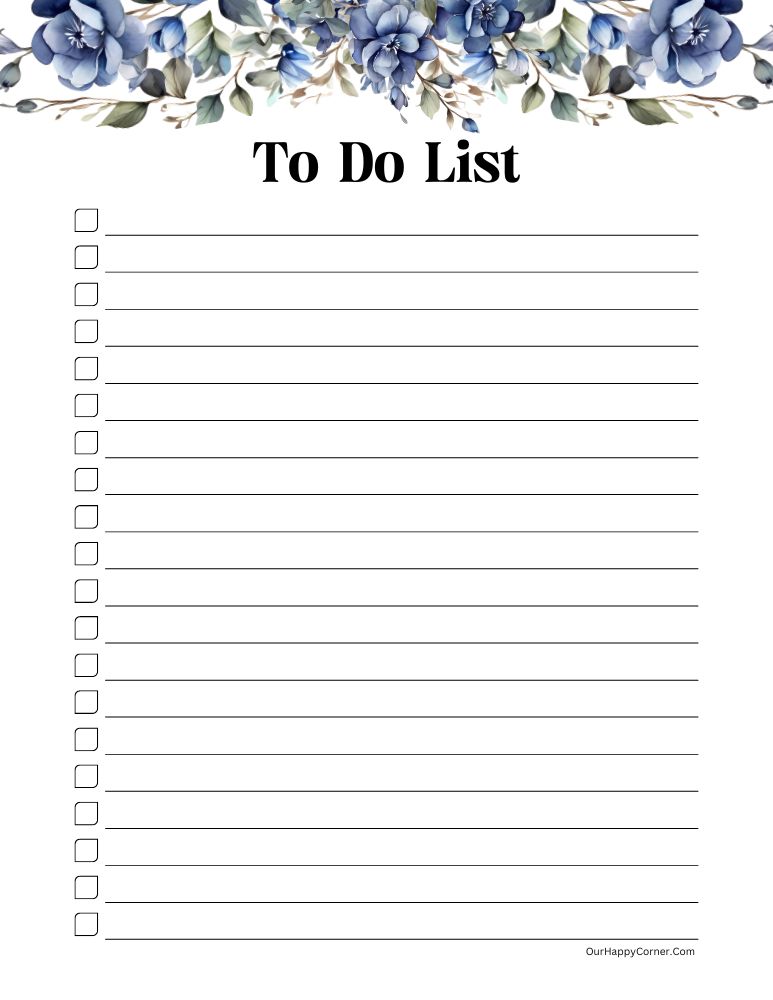 Daily Schedule Checklist Printable