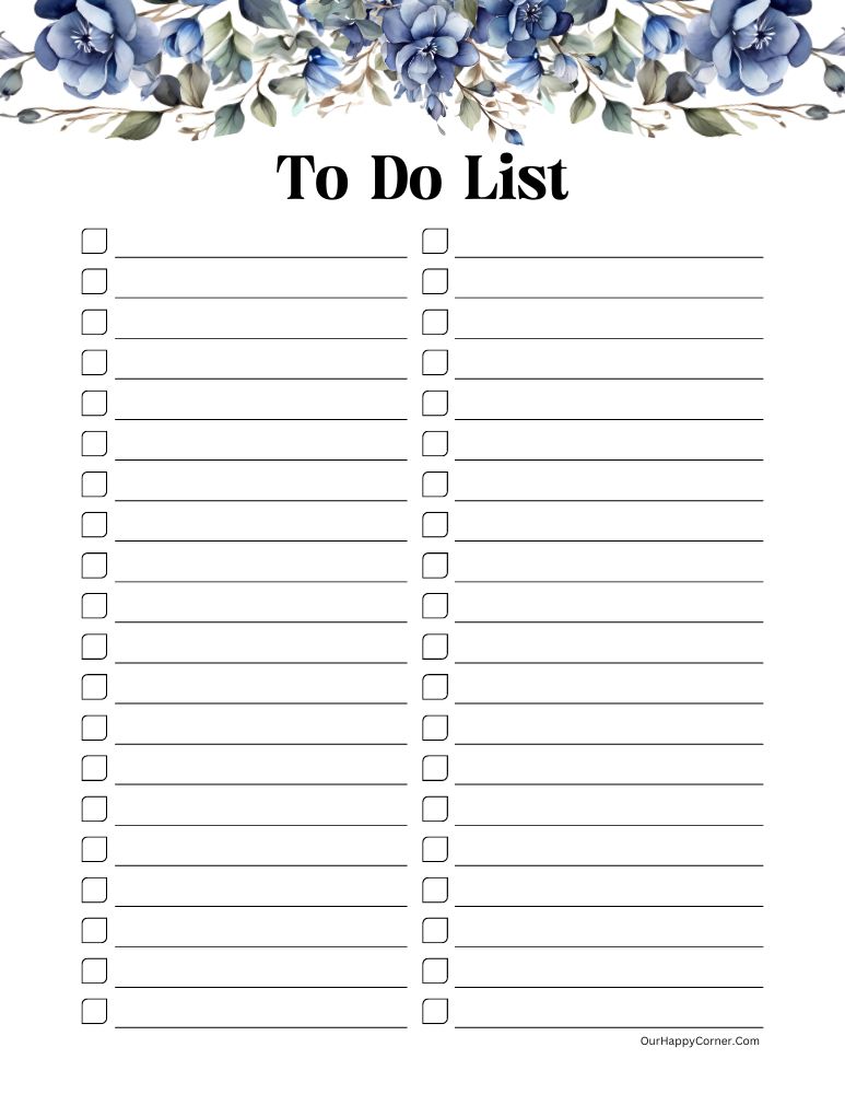 Daily Checklist Printable