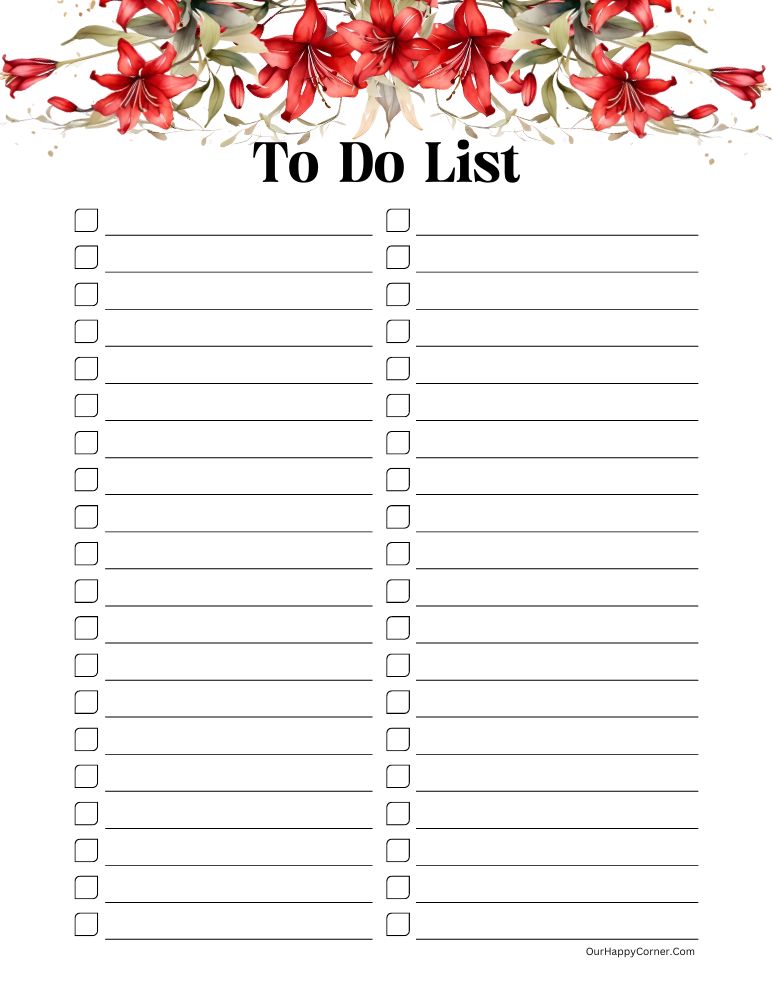 Checklist Template Printable