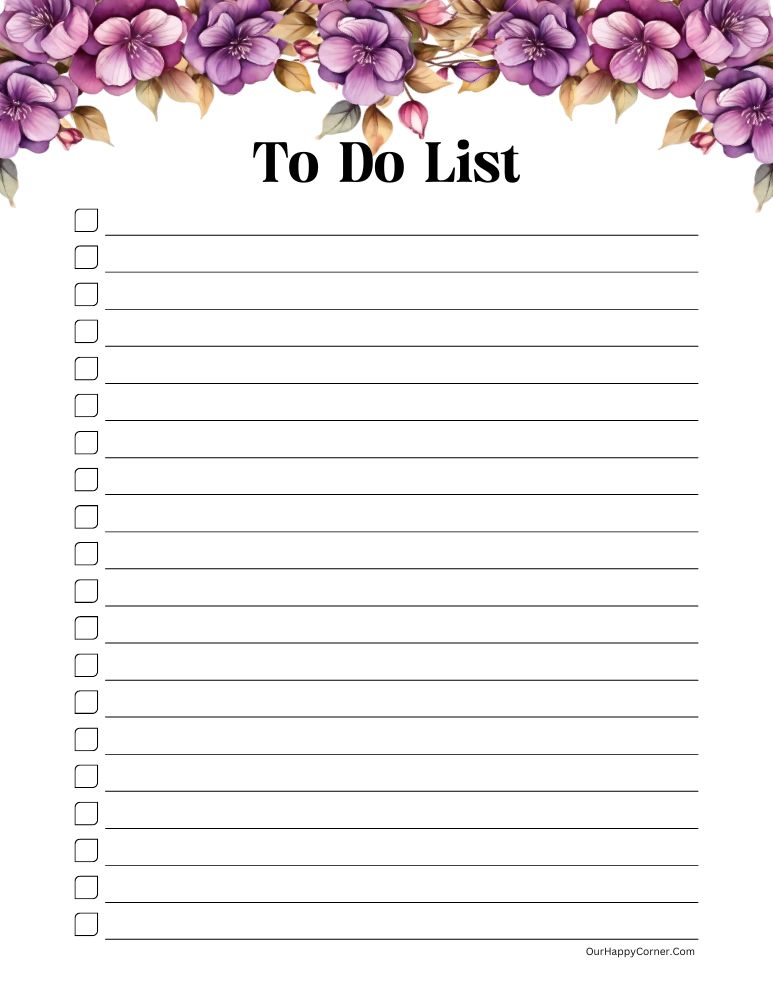 Daily Checklist Template