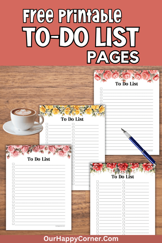 floral to do list templates