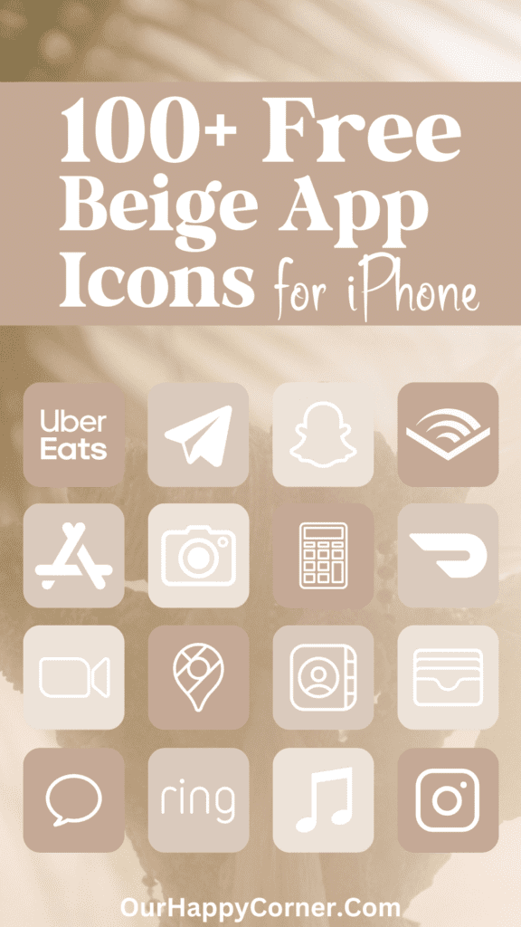 100 Beige App Icons for your iPhone