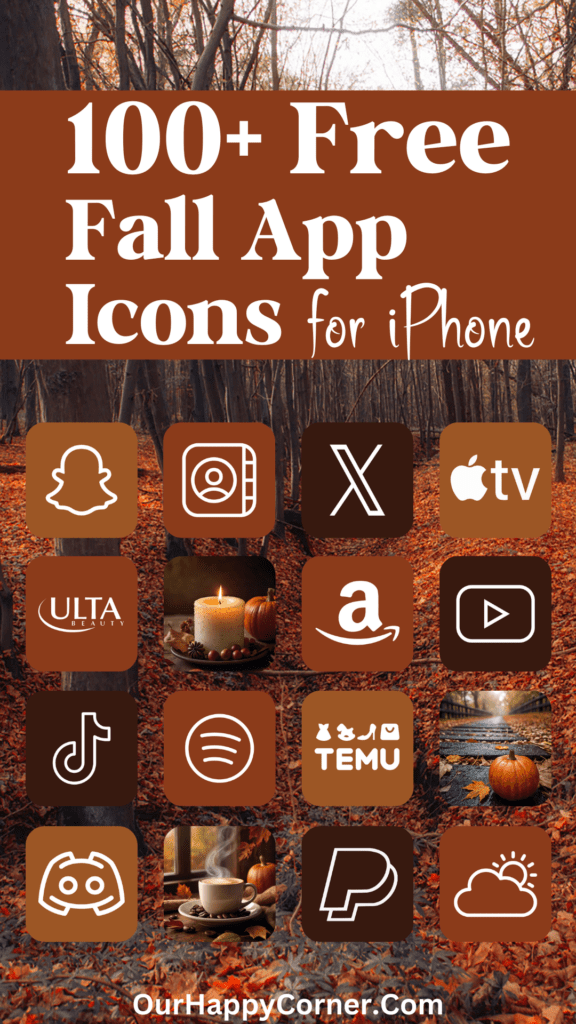 Fall app icons for iPhone or tablet