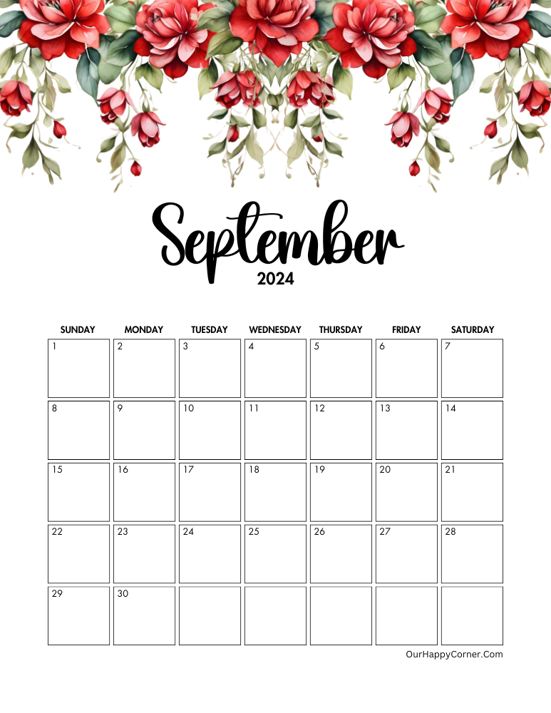 Floral calendar for September