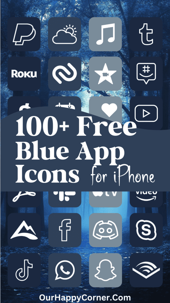 free download dark blue app icons for iPhone