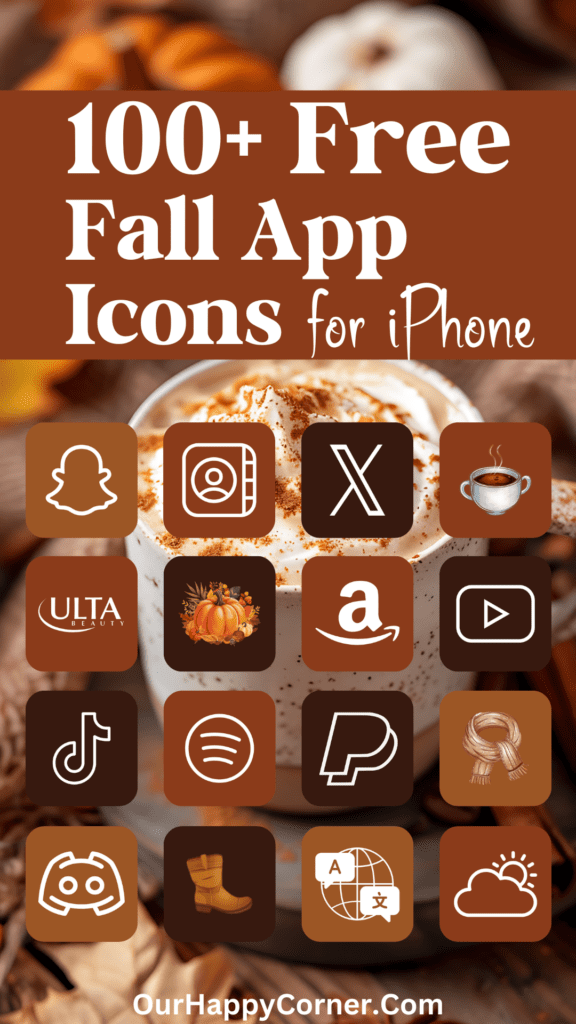 fall app icons on a cup of coffee autumn wallpaper