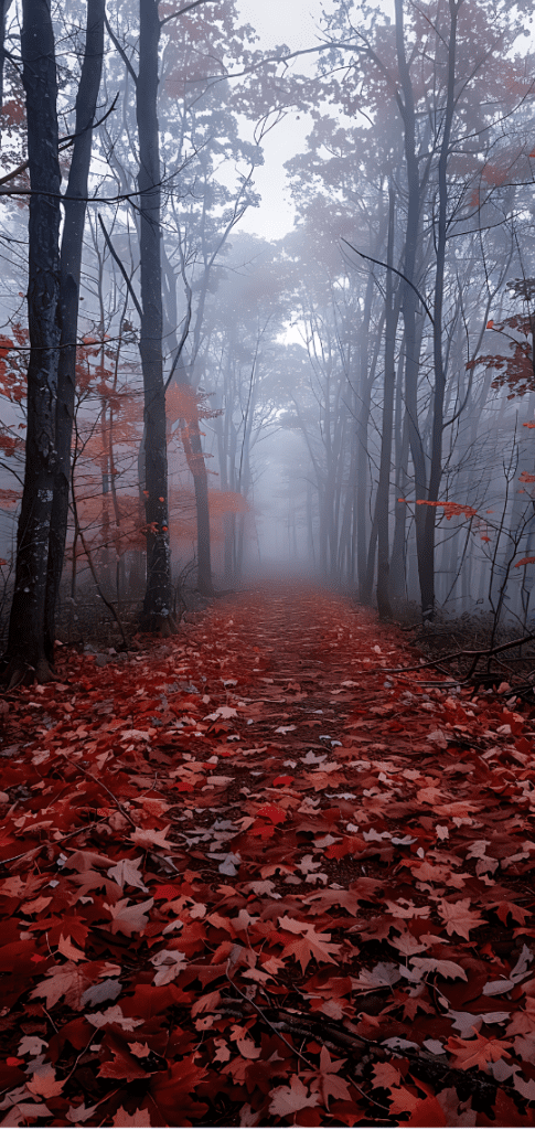 fall wallpaper of misty morning