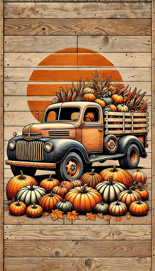 truck full of pumpkins