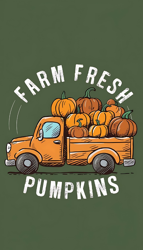 truck full of farm fresh pumpkins