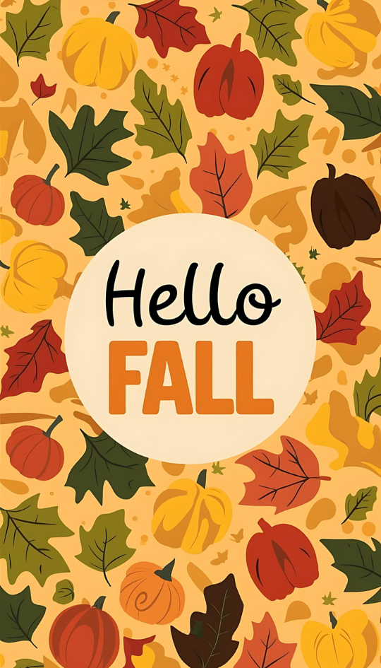 Hello fall background paper of autumn