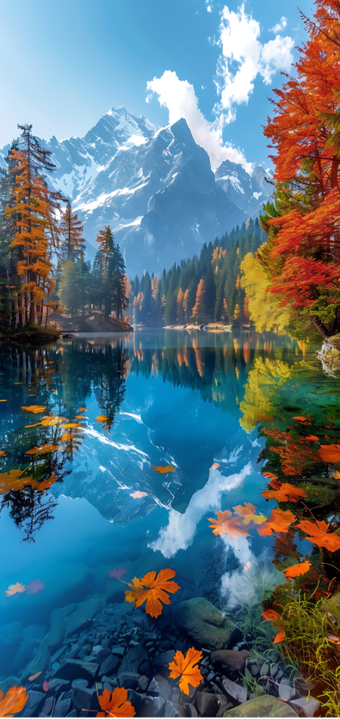 fall wallpapers of blue river with clear waters