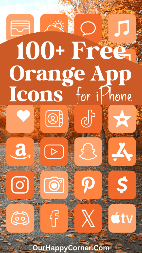 Over 100 orange app icons in three shades for your phone