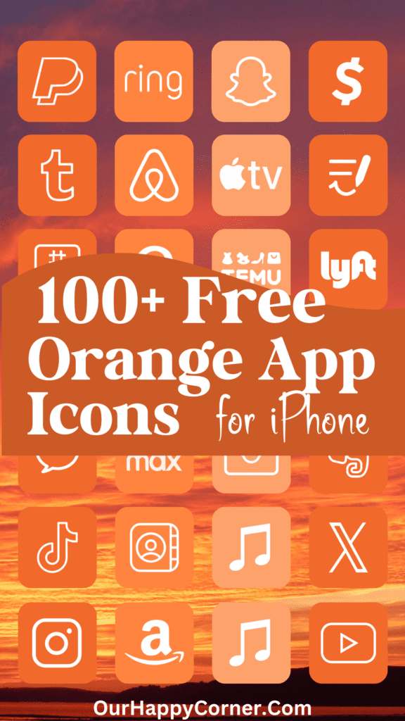 Over 100 orange app icons in three shades for your phone