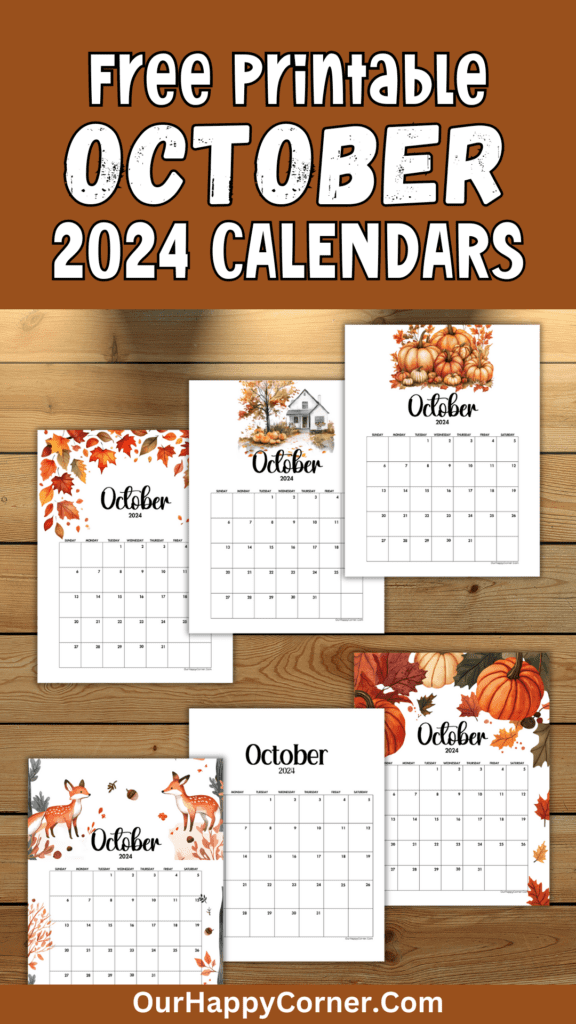 October 2024 Calendar Printables