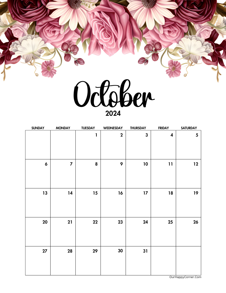 October Calendar 2024 