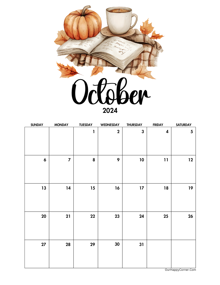 Fall season decorated calendar