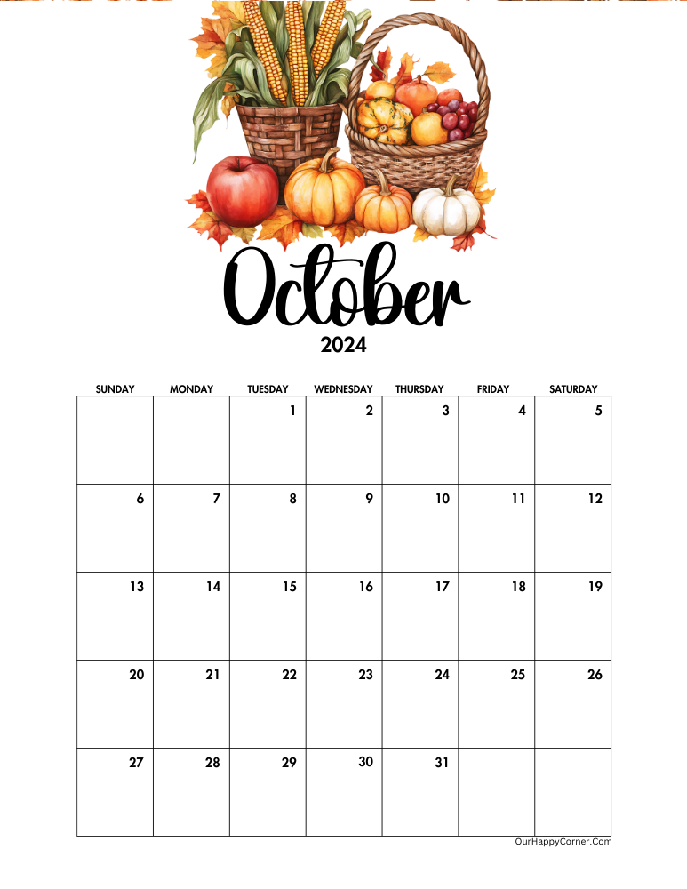 October Calendar 2024