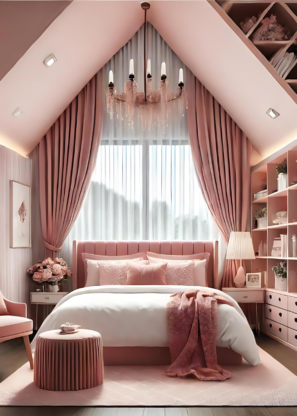 sloped ceiling design bedroom