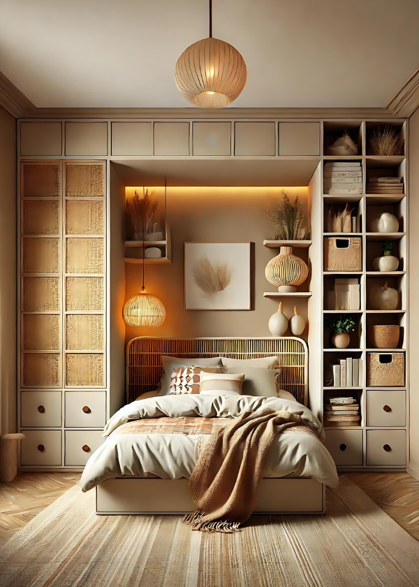 Built-In Storage around bed