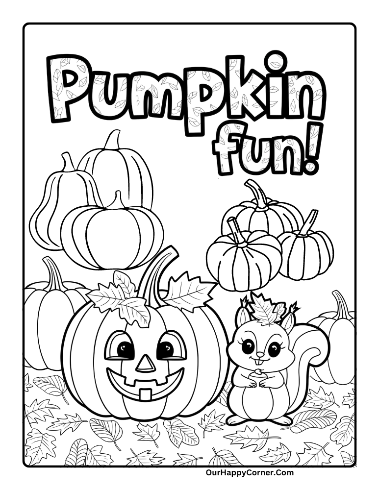 Pumpkin patch coloring page