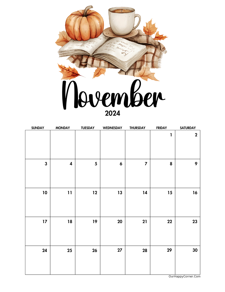 Autumn November calendar