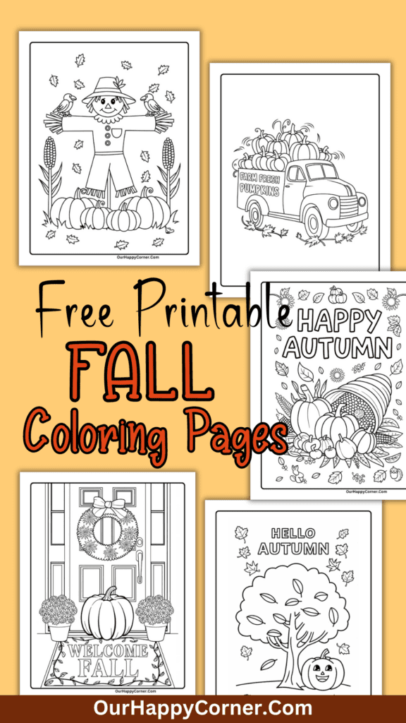 fall coloring pages for kids and adults