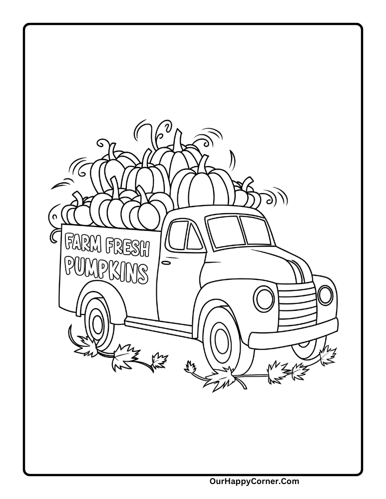 Truck full of pumpkins